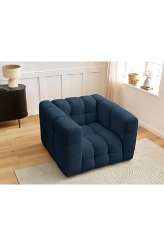 Fauteuil Ulysse - Bleu marine - En tissu