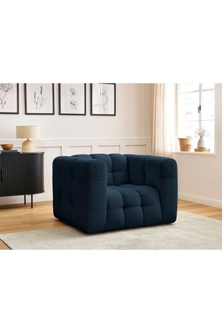 Fauteuil Ulysse - Bleu marine - En tissu