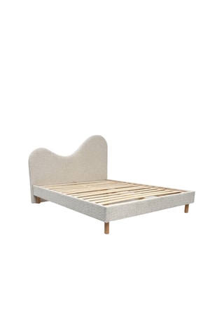 Lit en sapin Celina - En tissu bouclette