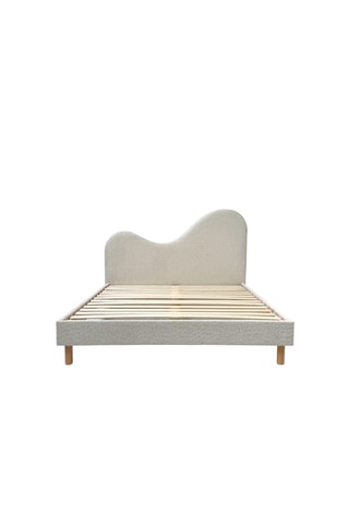 Lit en sapin Celina - En tissu bouclette