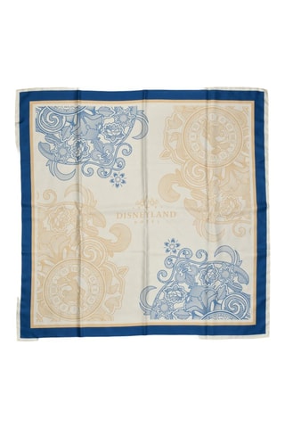 Foulard carré imprimé Disneyland Hotel, Disneyland Paris - Bleu cobalt et beige
