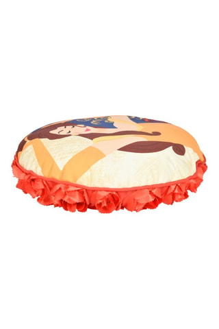 Coussin Roses Belle, La Belle et la Bête Disneyland Paris - Rouge - 38 x 9 cm