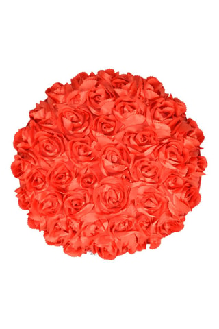 Coussin Roses Belle, La Belle et la Bête Disneyland Paris - Rouge - 38 x 9 cm