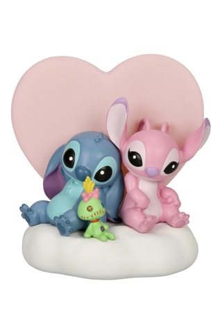 Figurine Stitch et Angel avec coeur lumineux Lilo et Stitch Disneyland Paris - Rose