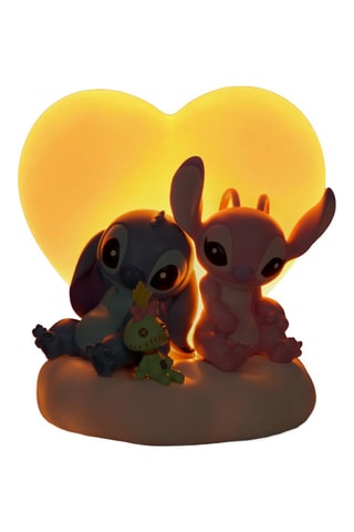 Figurine Stitch et Angel avec coeur lumineux Lilo et Stitch Disneyland Paris - Rose