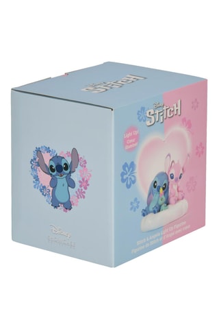 Figurine Stitch et Angel avec coeur lumineux Lilo et Stitch Disneyland Paris - Rose