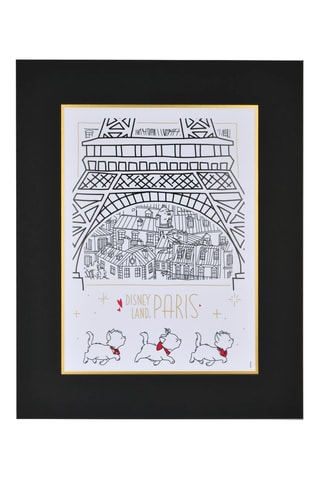Illustration Paris et Aristochats, Disneyland Paris - 50 x 40 cm