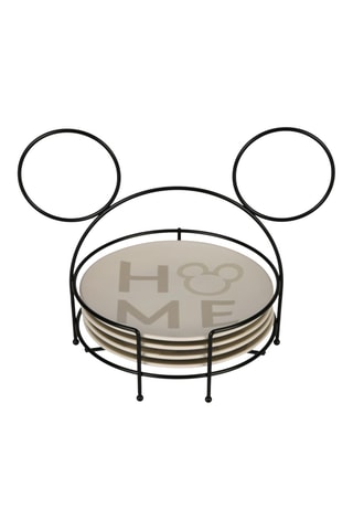 Set de quatre assiettes Mickey Mouse avec support en métal