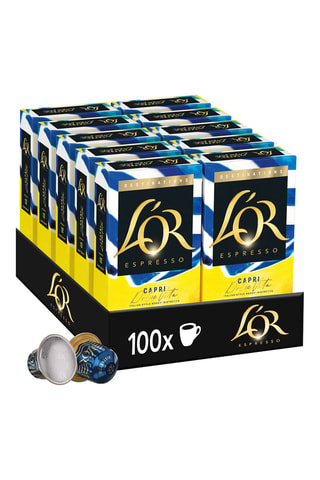 100 capsules - Espresso Capri dolce vita ristretto - Intensité 12 - 10 x 10 capsules L'Or Espresso