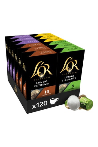 120 capsules - Assortiment Lungo - Intensité 5, 6, 8 et 10 - 4 x 30 capsules