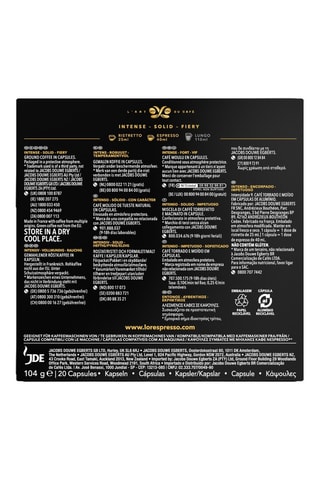 200 capsules - Café Forza - Intensité 9 - 10 x 20 capsules L'Or Espresso