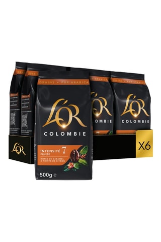 6 x 500 g - Café en grains L'Or Colombie - Intensité 7