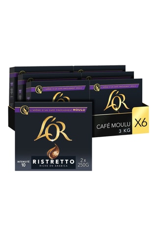 12 x 250 g - Café moulu L'Or Arabica Ristretto - Intensité 10