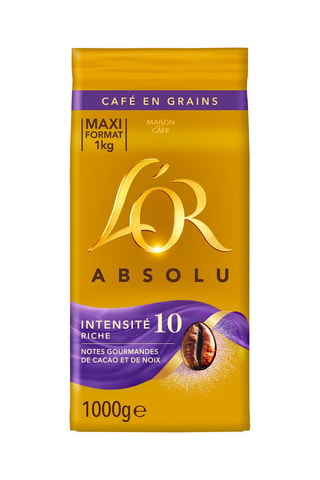 8 x 1 kg - Café en grains L'Or Absolu - Intensité 10
