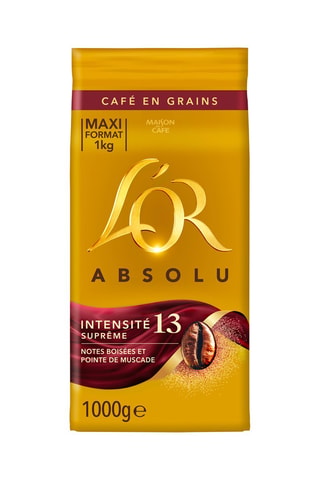 8 x 1 kg - Café en grains L'Or Absolu - Intensité 13