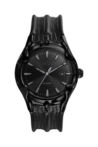Montre à quartz en cuir - Noir