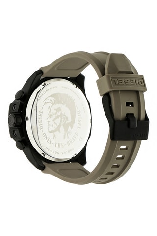 Montre à quartz en silicone - Chronographe - Beige et noir