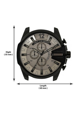 Montre à quartz en silicone - Chronographe - Beige et noir