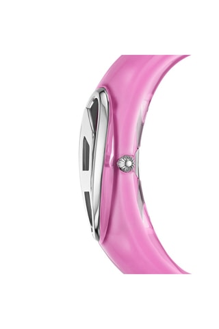 Montre à quartz en nylon et résine - Rose et argenté