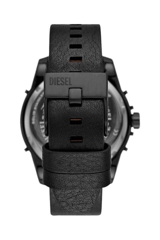 Montre à quartz en cuir - Noir et rouge