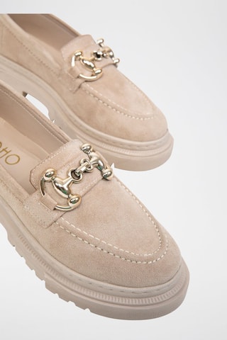 Mocassins com plataforma - Bege