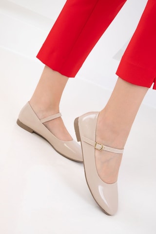 Ballerine in vernice - Beige