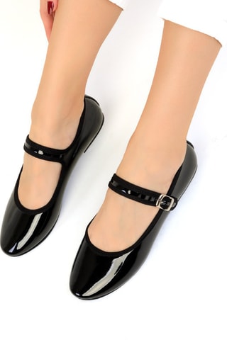 Ballerine in vernice - Nero