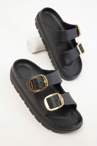 Mules com plataforma - Preto