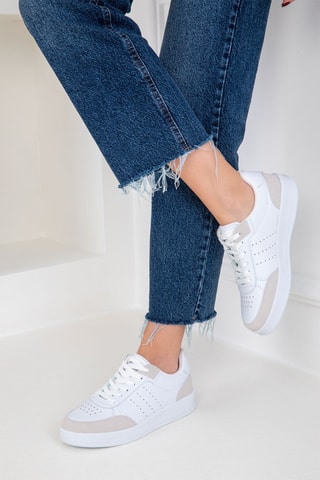 Sneakers platform - Bianco e rosa antico