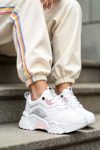 Sneakers - Bianco e rosa cipria