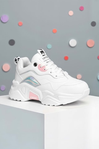 Sneakers - Bianco e rosa cipria