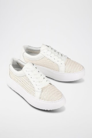 Sneakers platform in pelle - Ecrù