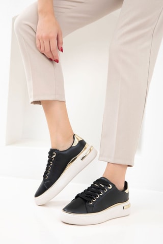 Sneakers platform - Nero e dorato