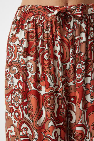 Calças palazzo - Vermelho-tijolo