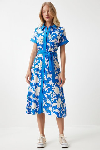 Robe chemise - Bleu cobalt