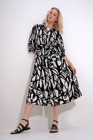 Vestido-camisa - Preto