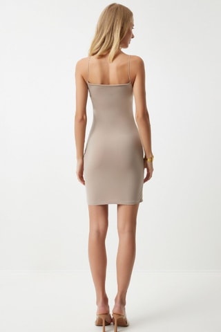 Vestido justo - Bege