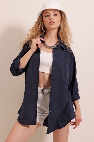 Camicia oversize - Navy