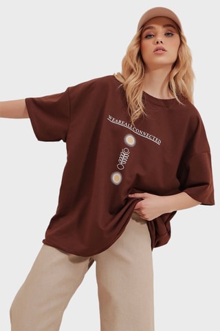 T-shirt oversize - Marrone