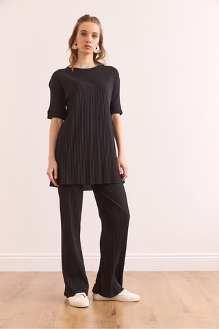 Tunica regular e pantaloni regular - Nero