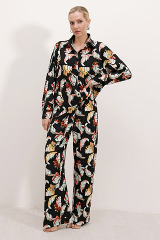 Camicia oversize e pantaloni - Nero