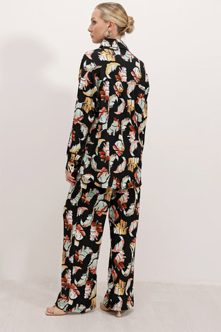 Camicia oversize e pantaloni - Nero