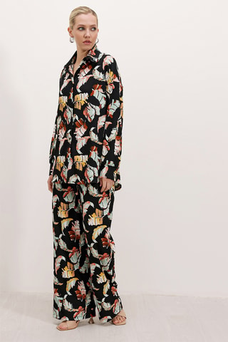 Camicia oversize e pantaloni - Nero