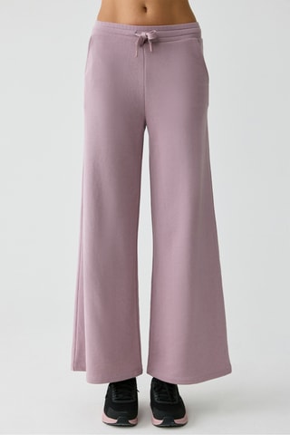 Calças wide legs - Rosa-envelhecido