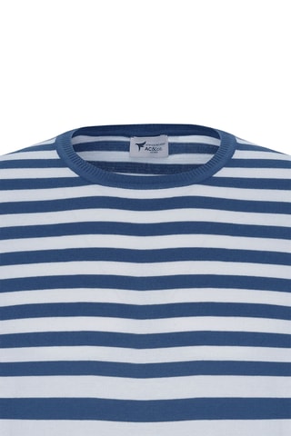 T-shirt slim - Azul-marinho e branco