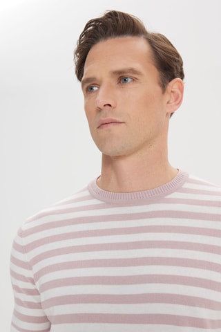 T-shirt slim - Rosa-envelhecido e cru