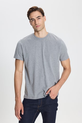 T-shirt slim - Cinzento-claro