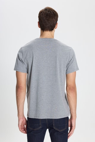 T-shirt slim - Cinzento-claro
