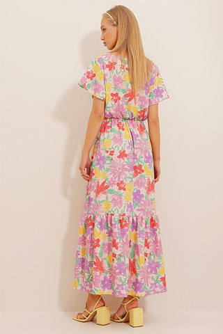 Robe longue - Mauve et jaune