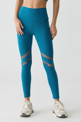 Leggings de cintura subida - Azul-claro